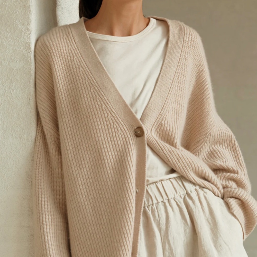 Jenni Kayne Cashmere Cocoon Cardigan Oatmeal SZ XS $445